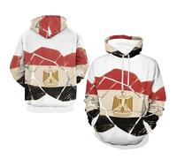 Sweats À Capuche Homme Egypte Drapeau National Sweat À Capuche Haut Patchwork Manches Longues Hoody Hauts Décontractés avec Poches Style Classique du Royaume-Uni Sweats De Travail