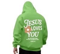 Sweats à Capuche Homme Imprimé Lettrage Thème Jesus Sweat a Capuche Homme Automne Hiver Chaud Sweatshirts Sport Décontracté Hoodie Oversize Pulls, Gilets et Sweats Leger Respirant Pull Sweat Shirt