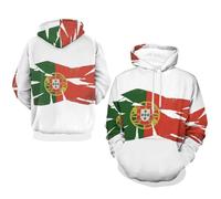 Sweats À Capuche Homme Portugal Drapeau National Sweat Décontracté À Capuche Manches Longues Hoody Hauts avec Poche Kangourou Style Classique du Royaume Uni Sweats De Travail