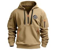 Sweats À Capuche Homme Veste a Sweat Longue Hoodie Sans Décontractée Vestes De Sport Blouson Ete Leger Zippé Legere Ensemble Jogging Vintage Pull Sweatshirt Survetement Travail Zippée,6-Kaki,XXL
