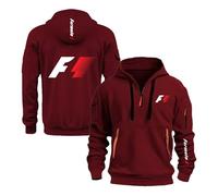 Sweats À Capuche Hommes avec Poches pour F.1 Pulls Sportstyle Manteaux Vestes Amples Imprimé Outwear Printemps Automne Sweat Demi Zip Survêtement-JHS||m