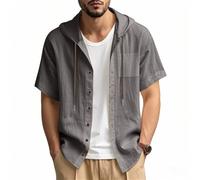 Sweats À Capuche Hommes Coupe Régulière Mode Chemise De Sport Minces Respirable Manche Courte Urbain Jeunesse Classique Décontractée T-Shirt E-Dark Grey XL