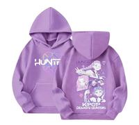 Sweats à Capuche K-Pop Hunters pour Fille Anime Imprimés Longues De-Mon Huntrix Sweatshirt Graphique Enfants K Pop Rumi Mira Zoey Pulls À Motifs de Films Décontractés Hoodie