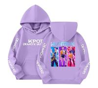 Sweats à Capuche K-Pop Hunters pour Fille Anime Imprimés Longues De-Mon Huntrix Sweatshirt Graphique Enfants K Pop Rumi Mira Zoey Pulls À Motifs de Films Décontractés Hoodie