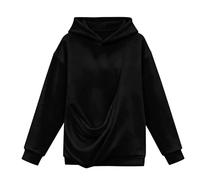 Sweats à capuche pour enfants filles tendance mignons avec poches d'animaux pulls décontractés automne hiver vêtements baggy léger sweat à manches longues hauts confortables pour enfants, Noir , 6-7