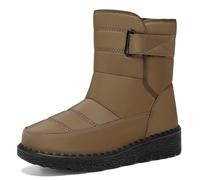 Sweats à capuche pour femme, chauds, doublés en simili cuir, bottes de neige pour femme, à la mode, bottes en cuir de taille moyenne, avec lacets, isolées bottes d'hiver au-dessus du genou franges