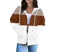 Sweats à Capuche Pour Femme,Sweat à Capuche Zippé DéContracté Pour Femme Avec Poches Pull Imprimé éLéGant Sweat-Shirt Confortable Doublé En Polaire Parfait Pour Les Tenues D'Automne Et D'Hiver