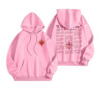 Sweats à capuche pour femme, sweats à capuche avec graphisme de mots pour femme, sweatshirts tendance, vêtements Preppy, sweat-shirt à manches longues, sweat à capuche pour femme rayé, Rose, L