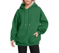 Sweats à capuche pour femme UK - Chandail léger pour femme avec poche et cordon de serrage, épaules tombantes, sweat-shirt surdimensionné, coupe ample, sweat à capuche décontracté, Vert, L