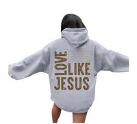 Sweats à capuche pour femmes T-shirts graphiques décontractés à manches longues, sweats à capuche, hauts de pull pour femmes sous-vêtements animés femmes, gris, M
