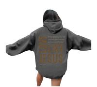 Sweats à capuche pour femmes T-shirts graphiques décontractés à manches longues, sweats à capuche, hauts de pull pour femmes sous-vêtements animés femmes, gris foncé, M