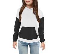 Sweats À Capuche Pour Fille Décontractée Automne Léger Hoodie Filles Filles Doux Fille Sweats à Manches Longues Sport Y2k Couleur Unie Pull Streetwear Fille Hiver Pull Élégant, Noir , 9 ans