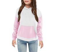 Sweats À Capuche Pour Fille Décontractée Automne Léger Hoodie Filles Filles Doux Fille Sweats à Manches Longues Sport Y2k Couleur Unie Pull Streetwear Fille Hiver Pull Élégant, Rose clair, 7 ans