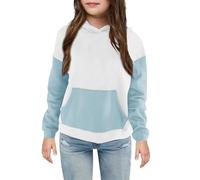Sweats À Capuche Pour Fille Décontractée Automne Léger Hoodie Filles Filles Doux Fille Sweats à Manches Longues Sport Y2k Couleur Unie Pull Streetwear Fille Hiver Pull Élégant, bleu ciel, 13 ans
