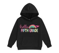 Sweats à Capuche pour Filles - Pulls Confortables et décontractés avec Poches et Cordon de Serrage pour lautomne/Hiver imprimés Cartoons Manches Longues vêtements d extérieur (Black, 6-7 Years)