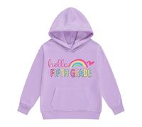 Sweats à Capuche pour Filles - Pulls Confortables et décontractés avec Poches et Cordon de Serrage pour lautomne/Hiver imprimés Cartoons Manches Longues vêtements d extérieur (Purple, 8-9 Years)