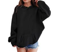 Sweats à Capuche pour Filles - Sportive élégante avec imprimé Lettres Coupe décontractée Manches Longues vêtements d’extérieur Confortables pour Jeunes (6 à 14 Ans) (Black, 7-8 Years)