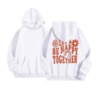 Sweats à Capuche pour Filles Version Quotidien et Confort Pull imprimé avec Poche et Capuche idéal pour l’Hiver des Enfants de 2 à 13 Ans Usage décontracté et Scolaire (White, 6-7 Years)