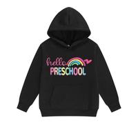 Sweats à Capuche pour Filles - vêtement d'extérieur décontracté et Pratique pour l School Year Motifs Dessins animés Manches Longues Cordon Poche Confort Enfant (Black, 3-4 Years)
