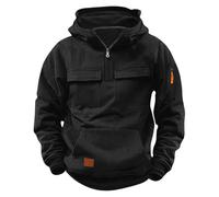 Sweats à capuche pour garçons, pull décontracté avec fermeture éclair quart de fermeture, sweat à manches longues pratique pour l'extérieur, sweat-shirt sportif pour jeunes, sweat à capuche de sport