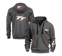 Sweats À Capuche pour Hommes I.s.l.e of M.a.n T..T Hauts Confortables Imprimés Sweat Shirt Demi Zip Pull Vêtements Sport Unis avec-SHS||3X_l