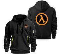 Sweats à Capuche Pour Hommes Pull à Fermeture éclair Quart De Longueur Pour H.a..lf-l.i.fe Sweat à Capuche Décontracté à Manches Longues Sweat De Course Plusieurs Poches Manteaux D'extéri Black-2 3XL