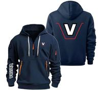 Sweats à Capuche Pour Hommes Pull à Fermeture éclair Quart De Longueur Pour V.a.l-t.r.a Sweats à Capuche Décontractés à Manches Longues Sweats De Course à Plusieurs Poches Vestes D'extérieu Navy-3 XL