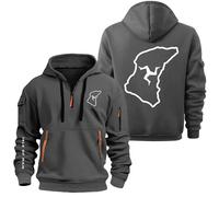 Sweats à Capuche Pour Hommes Pull à Quart De Fermeture éclair Pour I.s.l.e Of M.a.n T..t Sweat à Capuche Décontracté à Manches Longues Sweat De Course Poches Multiples Vestes D'extérieur Gray-1 Samll