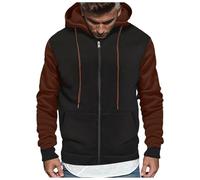 Sweats à Capuche pour Hommes Zippé Hiver décontracté uni avec cordon de serrage Veste de Travail avec Fermeture Éclair pour Le Travail à L'extérieur vestes d'automne avec plusieurs poches