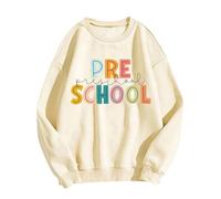 Sweats à capuche pour professeurs avec inscription « We Back » pour enseignantes, imprimé « Back to School » - Pull à épaules croisées - Pull pour femme en grosse maille, gris, S