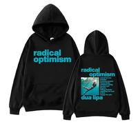 Sweats À Capuche Rappeur Dua-Lipa Sweats À Capuche Imprimés À Manches Longues en Polyester Et Coton Hip Hop Pullover Tops Sweatshirts pour Hommes Et Femmes XS-3XL-Black||XS