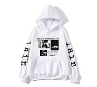Sweats À Capuche Serial Experiments Lain Sweats À Capuche Sweatshirts À Manches Longues Hommes Femmes Anime Imprimés Pulls Manga Dessin Animé Décontracté Neutre Sweatshirts Hauts XXS~3XL-Black||XXS