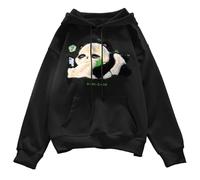 Sweats à capuche Sweats à manches longues Motif brodé Poche surdimensionnée Pull automne Hauts frères et sœurs Chaîne, Noir , XL
