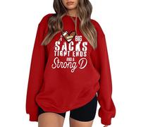 Sweats à capuche vintage pour femme Game Day I Love Big Sacks à extrémités serrées et Big D - Saison de football - Chandails à capuche vintage Y2K Gameday Football Teen, Rouge, XL