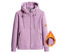 Sweats à Capuche Zippé Homme Polaire Hoodie Ample avec Cordon de Serrage Velours Pull Manches Longues Couleur Unie Sportswear avec Poche Chaud Veste Hommes Sport DéContracté Automne et Hiver