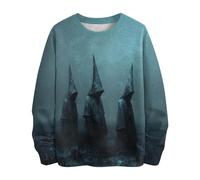 Sweats à col rond pour hommes UK Pull imprimé effrayant style sombre pull à manches longues sweatshirts col rond pull horrible imprimé festival sweatshirt Halloween fantôme costume homme, bronze