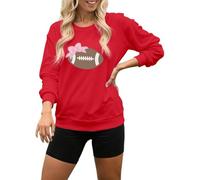 Sweats à coupe ample pour femme - Vêtements de travail confortables - Tenues universitaires tendance automne Y2K - Jolis sweats Preppy avec motifs fins pour femme - Mode 2025, Rouge, L