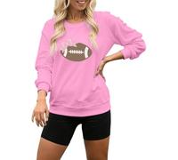 Sweats à coupe ample pour femme - Vêtements de travail confortables - Tenues universitaires tendance automne Y2K - Jolis sweats Preppy avec motifs fins pour femme - Mode 2025, rose, XL
