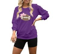Sweats à coupe ample pour femme - Vêtements de travail confortables - Tenues universitaires tendance automne Y2K - Jolis sweats Preppy avec motifs fins pour femme - Mode 2025, violet, 3XL