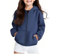 Sweats Capuche Fille Poncho Plaid Oversize en Polaire Ample Chaud Sweat Printemps et Automne Décontracté Pull Pullover Sweatshirt Veste Fourrée Blouson Doublé pour Enfants 2-7 Ans