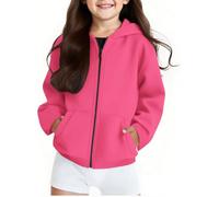 Sweats Capuche Fille Poncho Plaid Oversize en Polaire Ample Chaud Sweat Printemps et Automne Décontracté Pull Pullover Sweatshirt Veste Fourrée Blouson Doublé pour Enfants 2-7 Ans