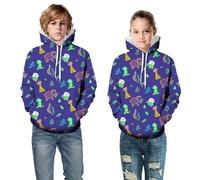 Sweats Capuche Garçon Longue et Manches Longues Pulls Enfant Coton Casual Unisexe 3D Imprimer Pull Enfants Poids Léger Style Tenue Hip hop Streetwear pour Fille Intérieur Extérieur