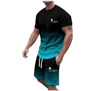 Sweats Capuche pour Homme Pull-Over Graphique Manches Courtes, col Rond, Ensemble de Sport décontracté, Petit imprimé Noix de Coco, 2024 Costume Blanc Et Or pour Homme