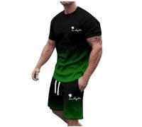 Sweats Capuche pour Homme Pull-Over Graphique Manches Courtes, col Rond, Ensemble de Sport décontracté, Petit imprimé Noix de Coco, 2024 Costume Blanc Et Or pour Homme