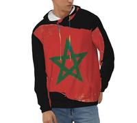 Sweats De Travail pour Hommes Maroc Drapeau National Hoodie Pull De Travail pour Hommes Et Femmes Sweat Unisexe Usage Personnel Et Cadeaux Style Classique du Royaume-Uni Pull À Capuche Haut