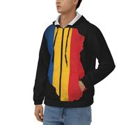 Sweats De Travail pour Hommes Roumanie Drapeau National Sweat Zippé À Capuche Pull De Travailet Femmes Sweat Unisexe Usage Personnel Cadeaux Style Classique du Royaume-Uni Sweat Zippé Haut