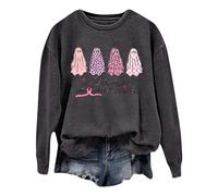 Sweats d'halloween Hiver pour Femmes, Fantôme Automne Effrayants,Chemise à Manches Longues col Rond Coton Pullover épais Thermique Décontractée Haut