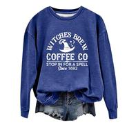 Sweats d'halloween Hiver pour Femmes, Fantôme Automne Effrayants,Chemise à Manches Longues col Rond Coton Pullover épais Thermique Décontractée Haut