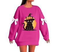 Sweats d'Halloween pour femmes, citrouille, chat noir, sorcière, hauts