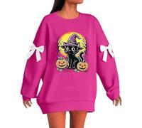 Sweats d'Halloween pour femmes, citrouille drôle, chat noir, sorcière